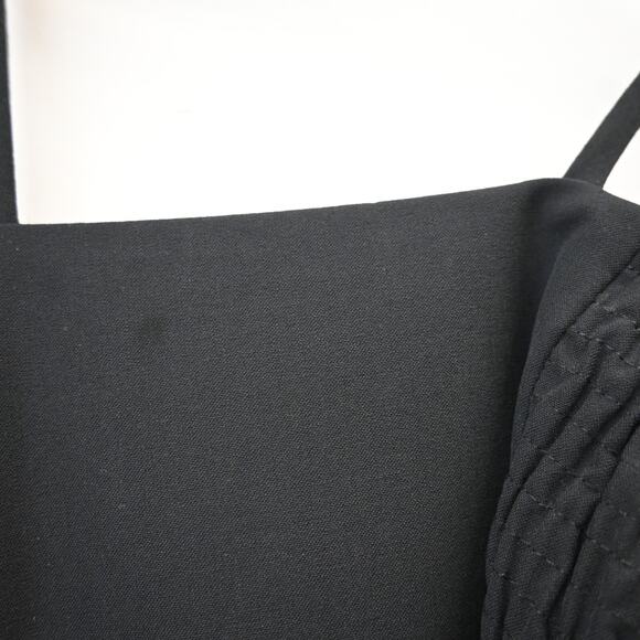 Sandro Bra Crop Top Size 0 Black Embellished Rhinestone Smocked Sleeveless - Picture 12 of 12